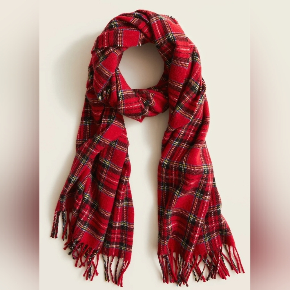 JCrew Factory Red Plaid Scarf